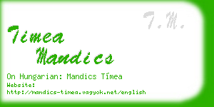 timea mandics business card